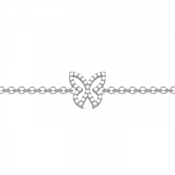 Flora bracciale con farfalla Oro e diamanti