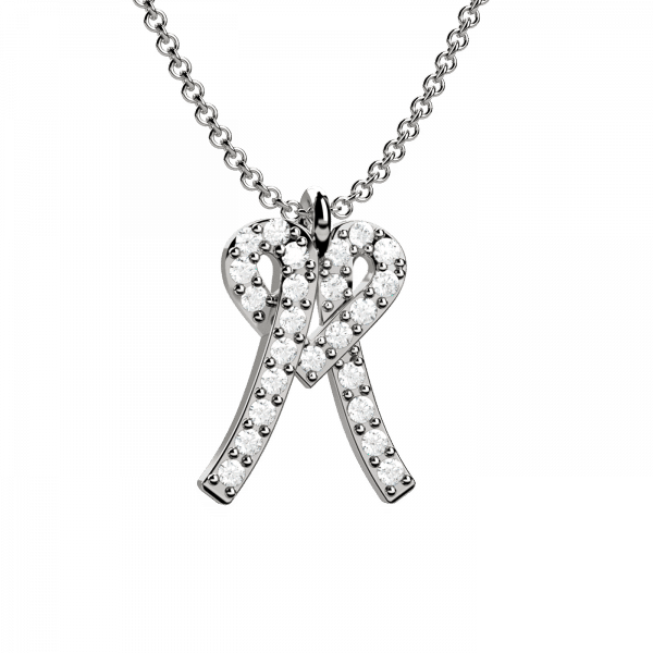 Lettering collana Oro con lettera M e diamanti