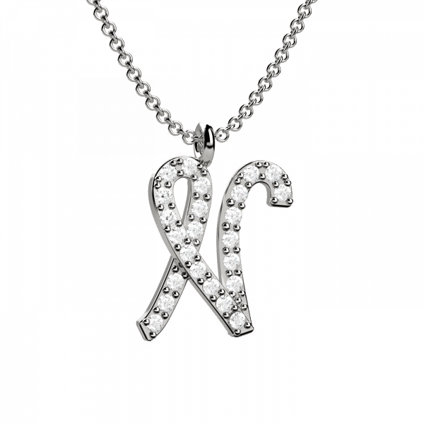Lettering collana Oro con lettera N e diamanti
