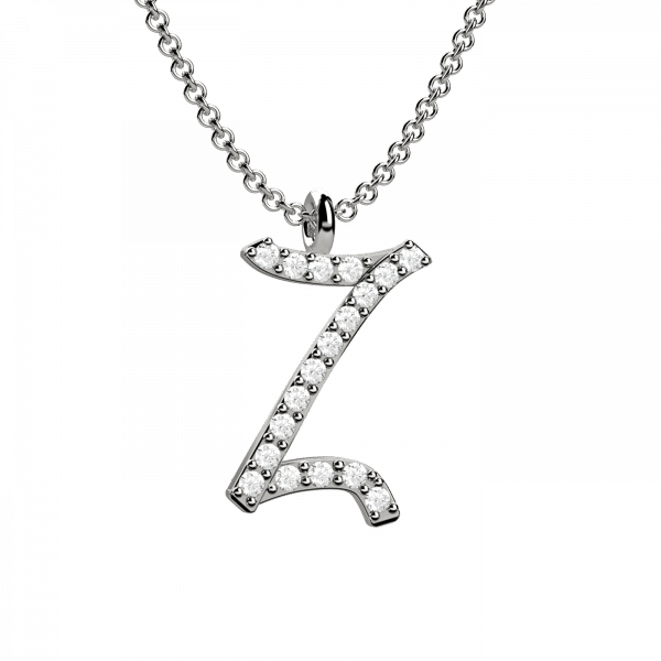 Lettering collana Oro con lettera Z e diamanti