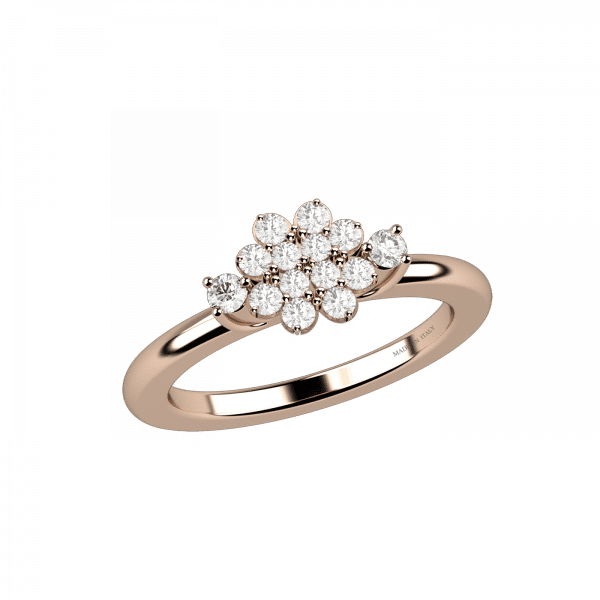 Symbols anello fiore in oro 18KT e diamanti