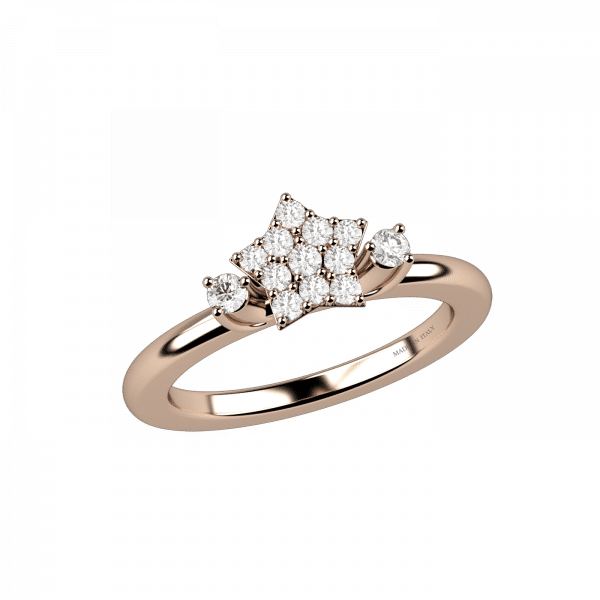 Symbols anello stella in oro 18KT e diamanti