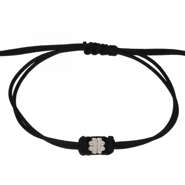 Knot bracciale in tessuto fiore Oro 18KT e diamanti