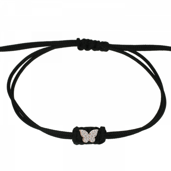 Knot bracciale in tessuto farfalla Oro 18KT e diamanti