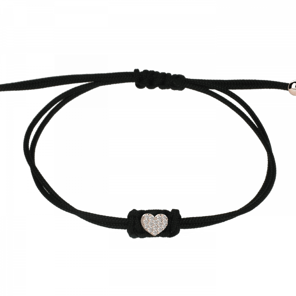 Knot bracciale in tessuto cuore Oro 18KT e diamanti