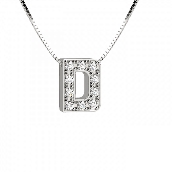 Shiny collana Oro con lettera D e diamanti