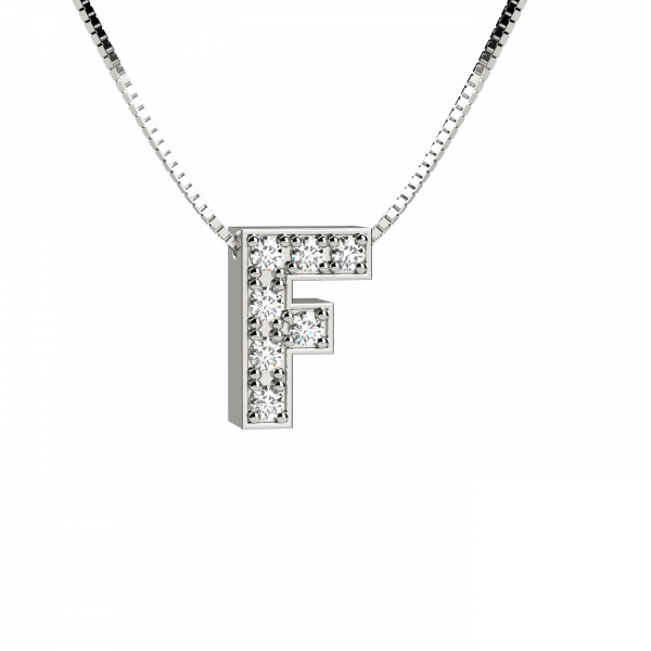 Shiny collana Oro con lettera F e diamanti