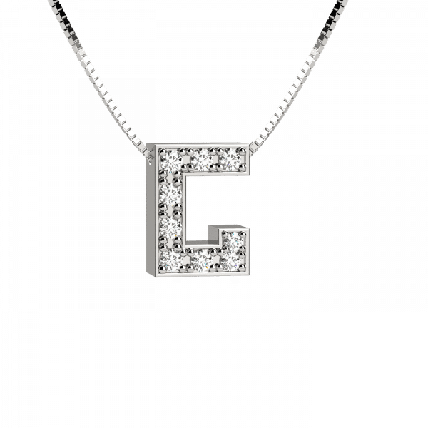 Shiny collana Oro con lettera G e diamanti