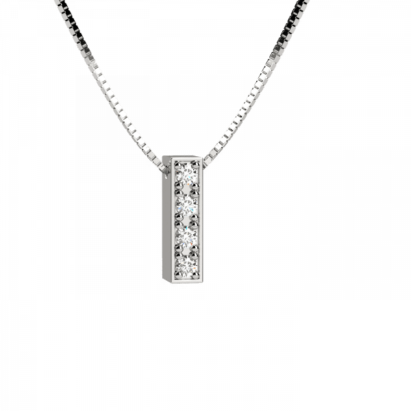 Shiny collana Oro con lettera I e diamanti