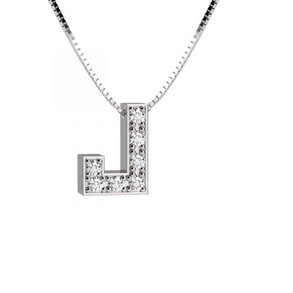 Shiny collana Oro con lettera J e diamanti