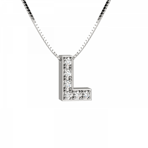 Shiny collana Oro con lettera L e diamanti