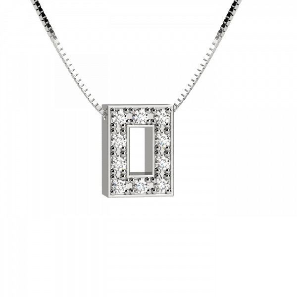 Shiny collana Oro con lettera O e diamanti