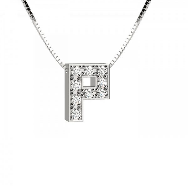 Shiny collana Oro con lettera P e diamanti