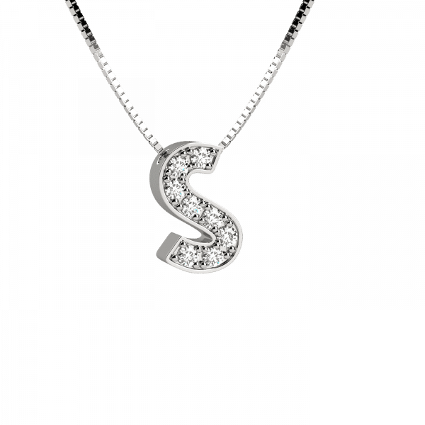 Shiny collana Oro con lettera S e diamanti