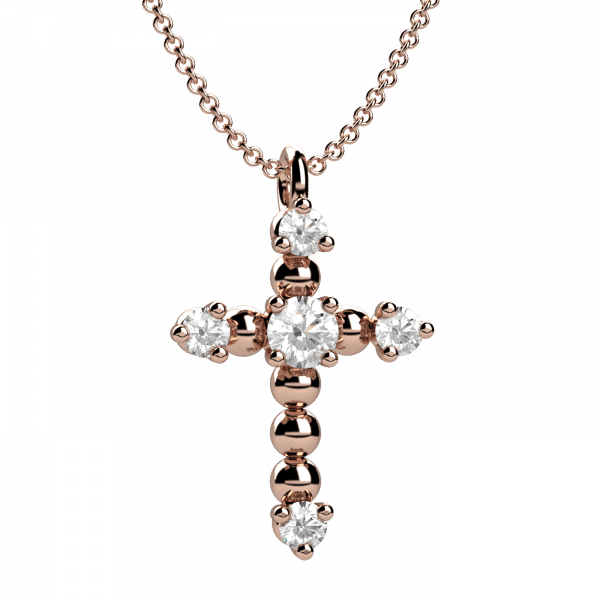 Infinity pendente croce Oro e diamanti