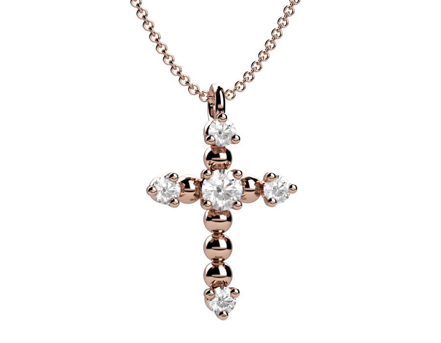 Infinity pendente croce Oro e diamanti