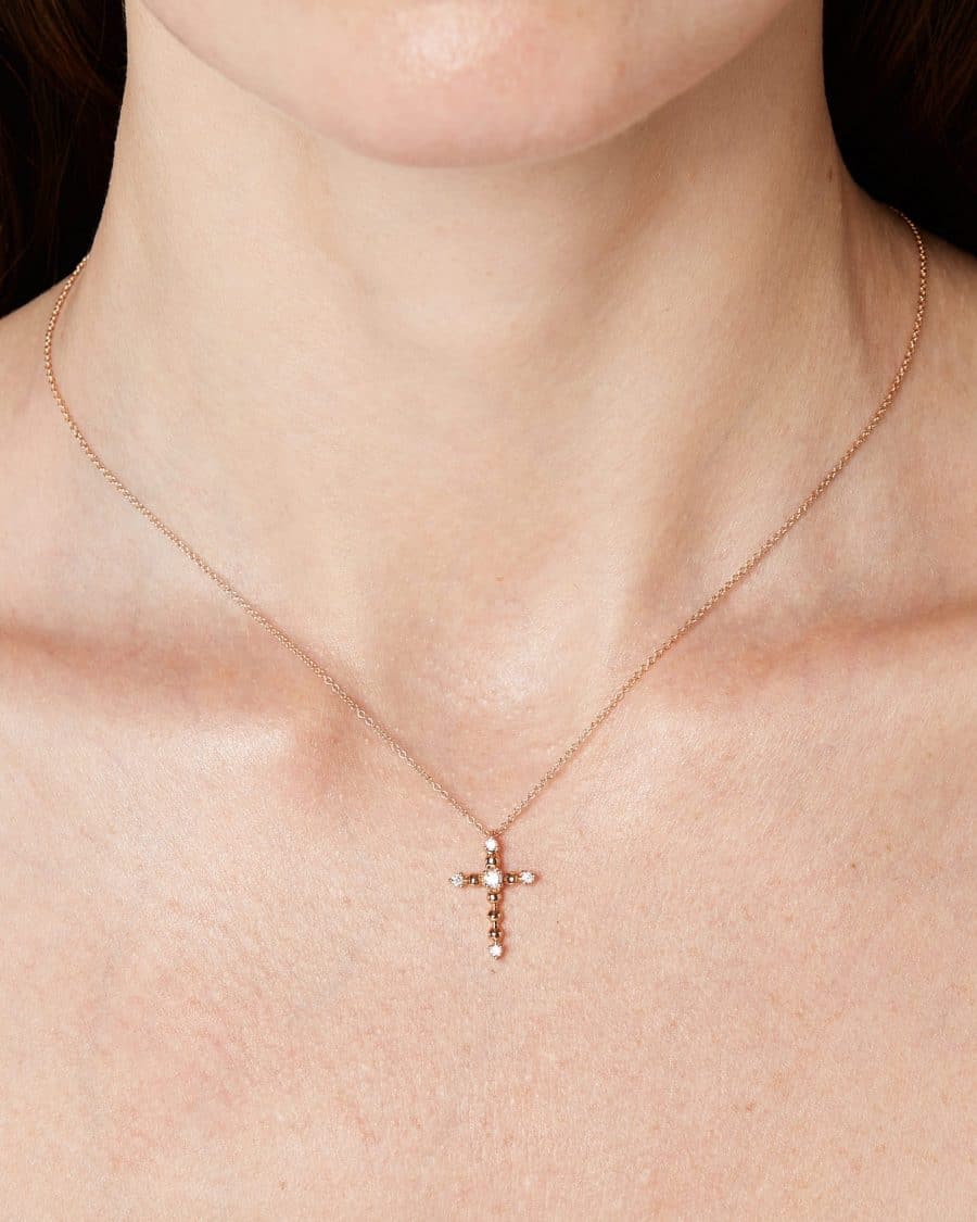 Infinity pendente croce Oro e diamanti - immagine 2