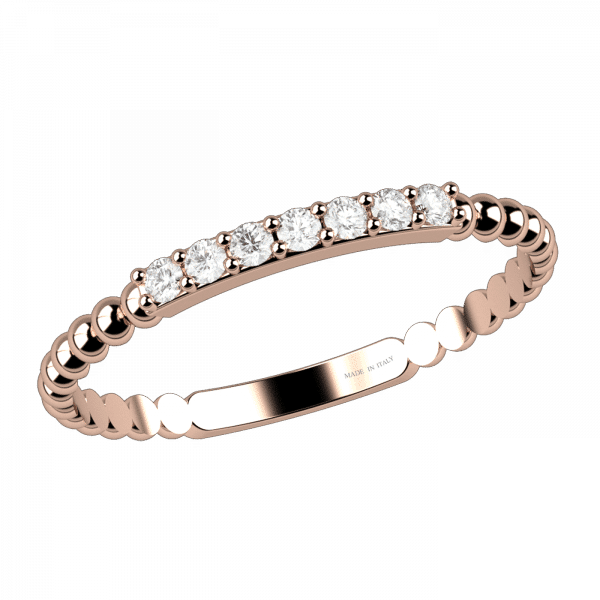 Infinity anello con diamanti in oro rosa 18KT