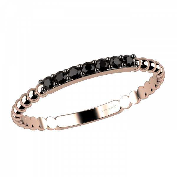 Infinity anello con diamanti neri in oro 18KT