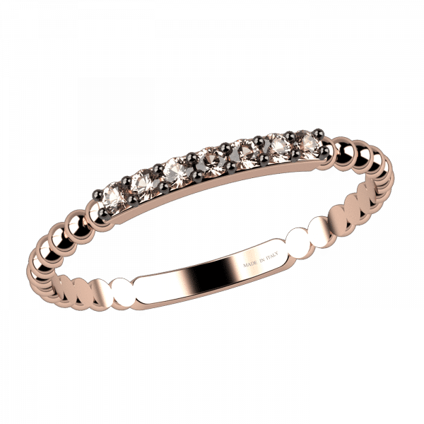Infinity anello con diamanti brown in oro 18KT