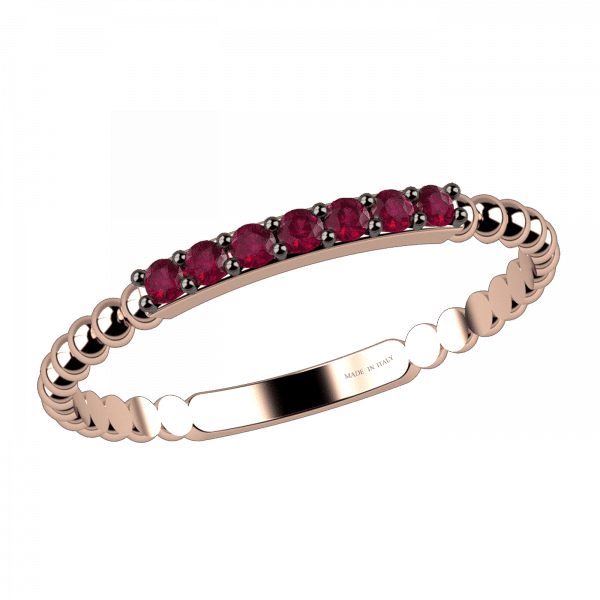 Infinity anello con rubini in oro 18KT