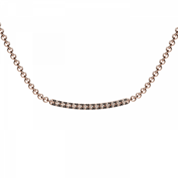 Icon collana con barretta in Oro 18KT e diamanti brown