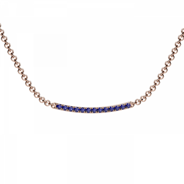 Icon collana con barretta in Oro 18KT e zaffiri