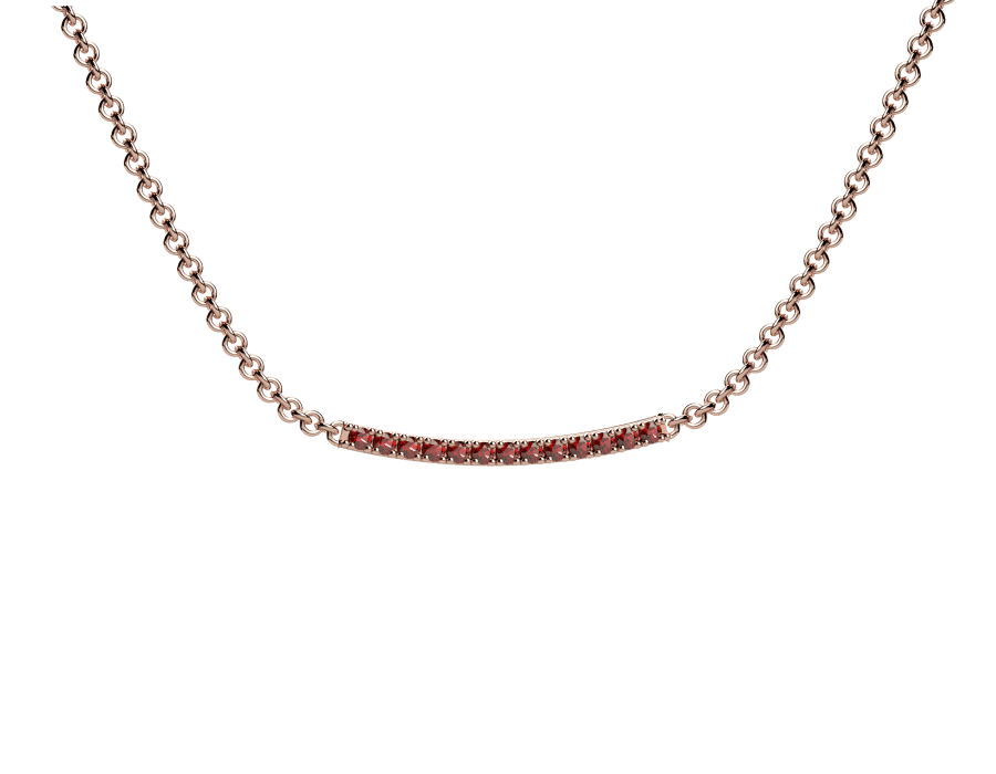 Icon collana con barretta in Oro 18KT e rubini