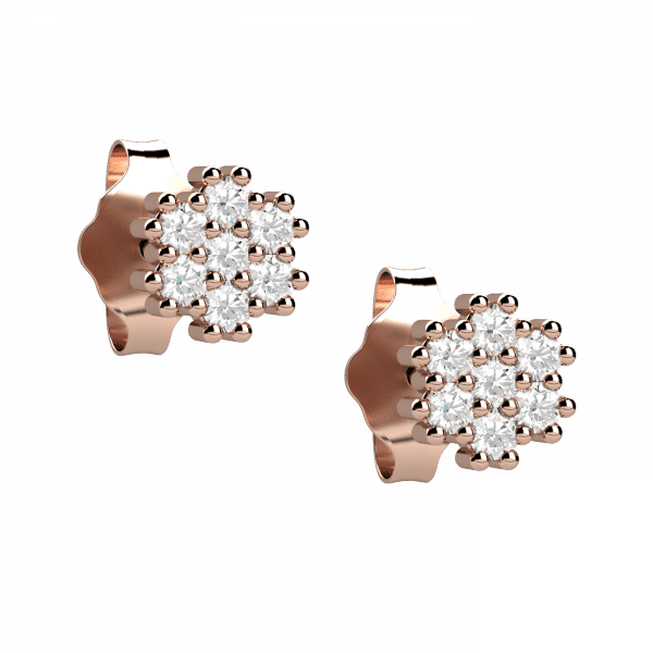 Spring orecchini a fiore con diamanti in Oro 18KT