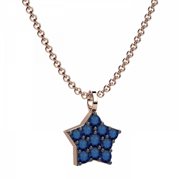 Bright collana zaffiri con stella in Oro 18KT