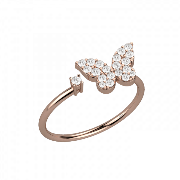 Spring anello farfalla con diamanti in Oro 18KT