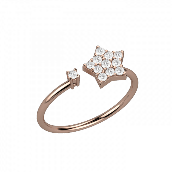 Radiant anello stella con diamanti in Oro 18KT