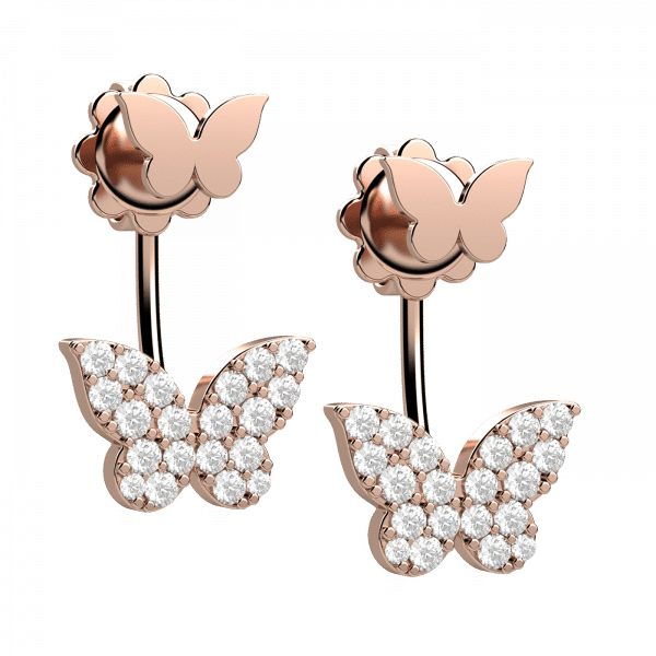Radiant orecchini con farfalle diamanti in Oro 18KT
