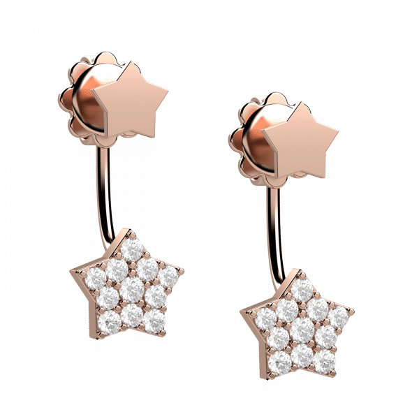 Radiant orecchini con stelle diamanti in Oro 18KT