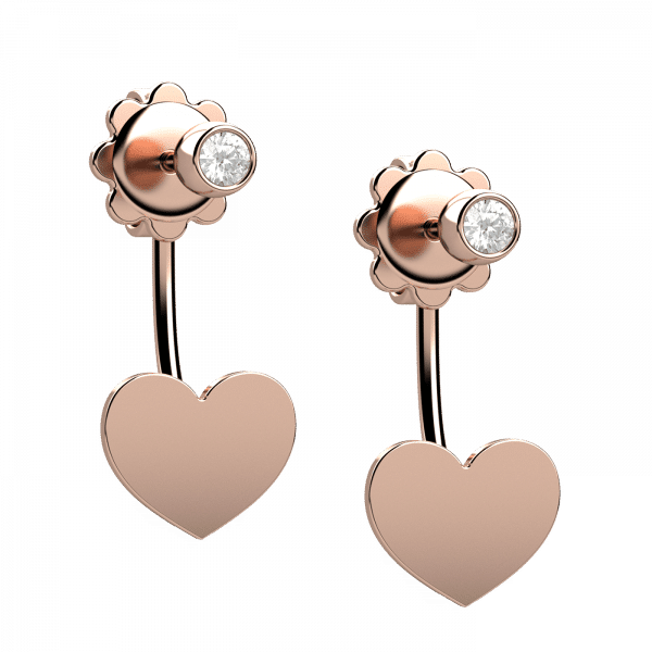 Simpleness orecchini cuori con diamanti e Oro 18KT