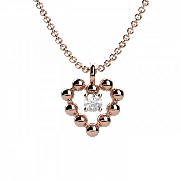Bubbles collana cuore in Oro 18 K con pendente diamante