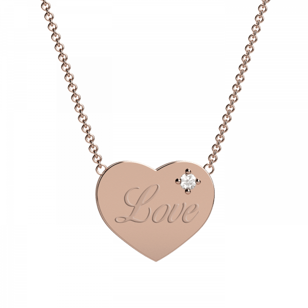 For you collana cuore con diamante in Oro 18KT