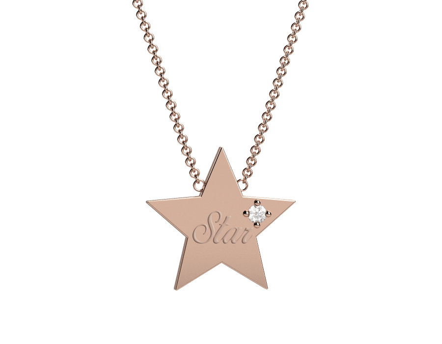 For you collana stella con diamante in Oro 18KT