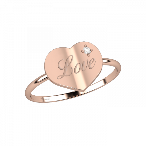 For you heart ring with diamond in 18KT Gold