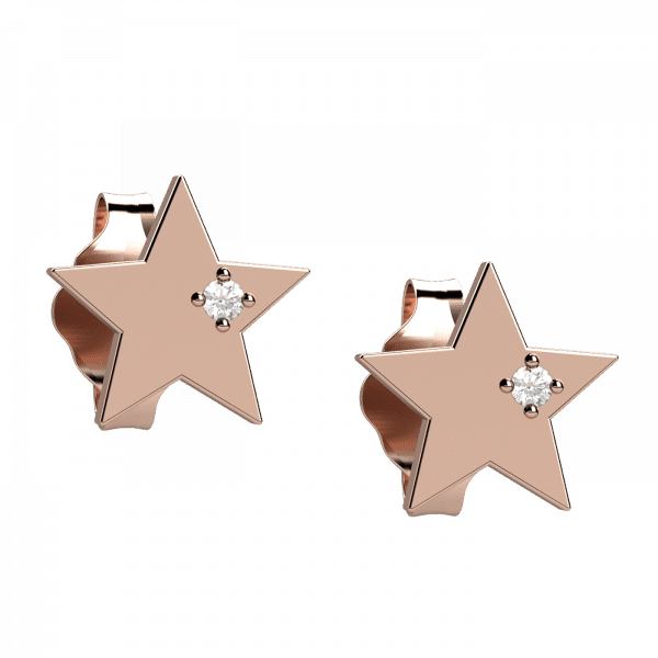 For you orecchini stella con diamante in Oro 18KT