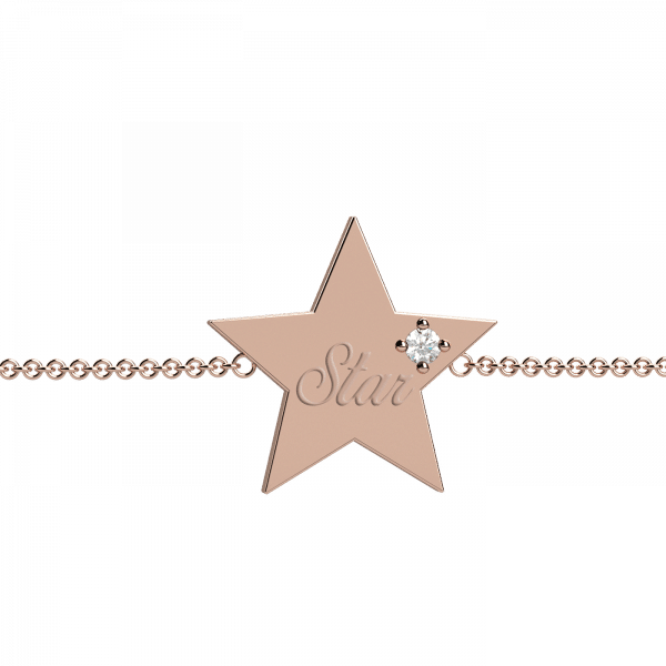 For you bracciale stella con diamante in Oro 18KT