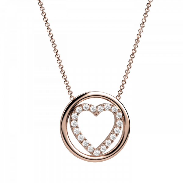 Endlessly collana cerchio cuore in diamanti Oro 18KT