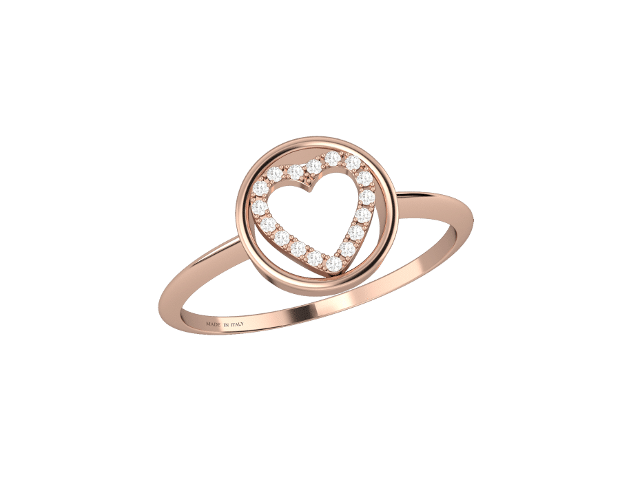 Endlessly anello cerchio cuore in diamanti Oro 18KT