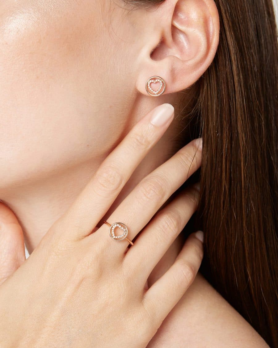 Endlessly anello cerchio cuore in diamanti Oro 18KT - immagine 2