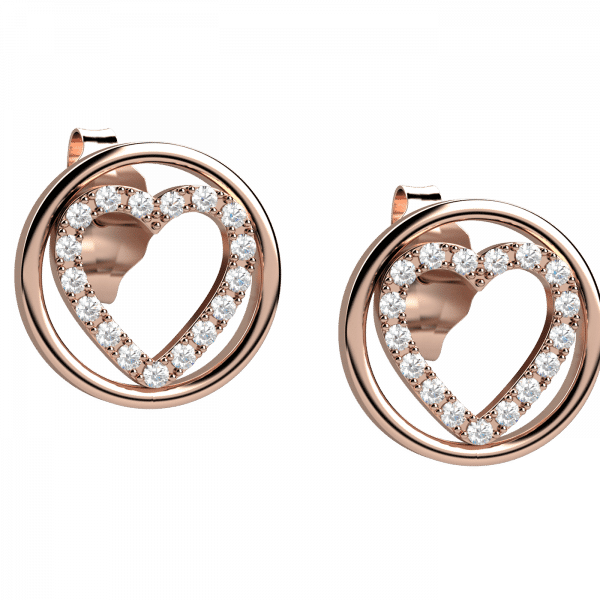 Endlessly orecchini cerchio cuore in diamanti Oro 18KT