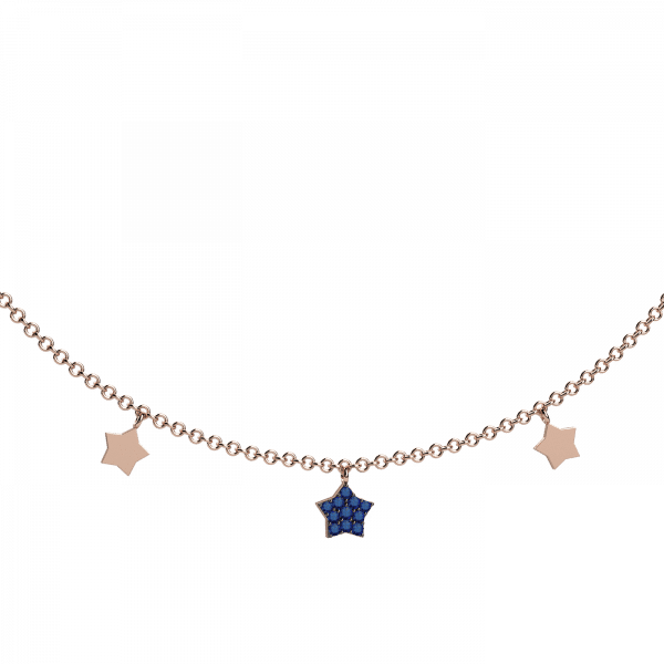 Pendenti collana stella multicharms in Oro 18KT diamanti e zaffiri
