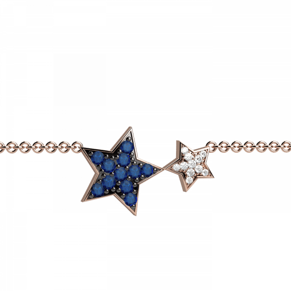 Twins bracciale stelle in Oro 18KT diamanti e zaffiri