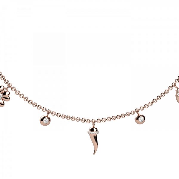 Everyday collana lucky charms in Oro 18KT e diamanti