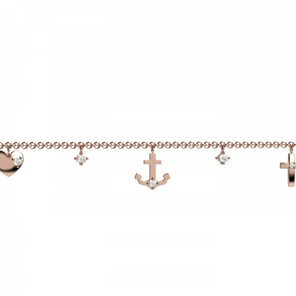 Everyday bracciale multi charms Oro e diamanti