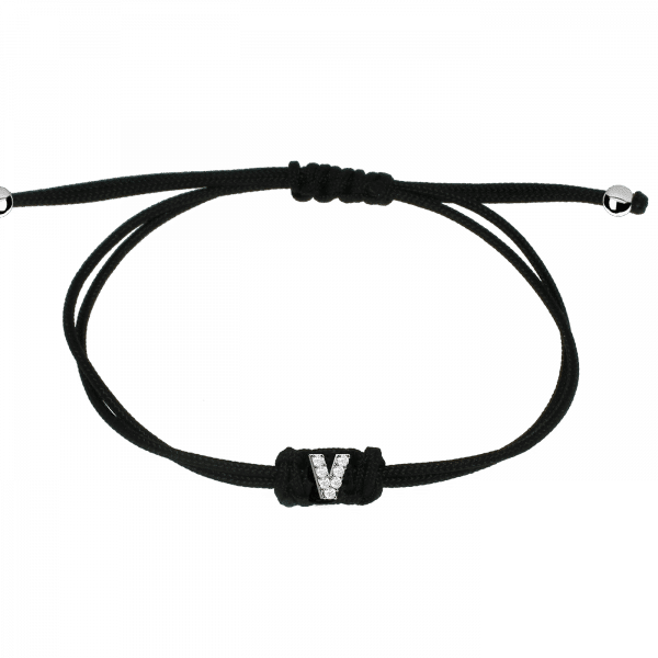 Sporty Chic bracciale con lettera V Oro 18KT e diamanti